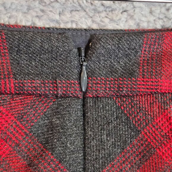 The Limited Womens Plaid Pencil Skirt Size 2 Red & Gray Polyester Blend - Picture 7 of 14